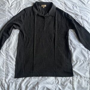 UNIFORM MENS CHARCOAL LONG SLEEVE POLO